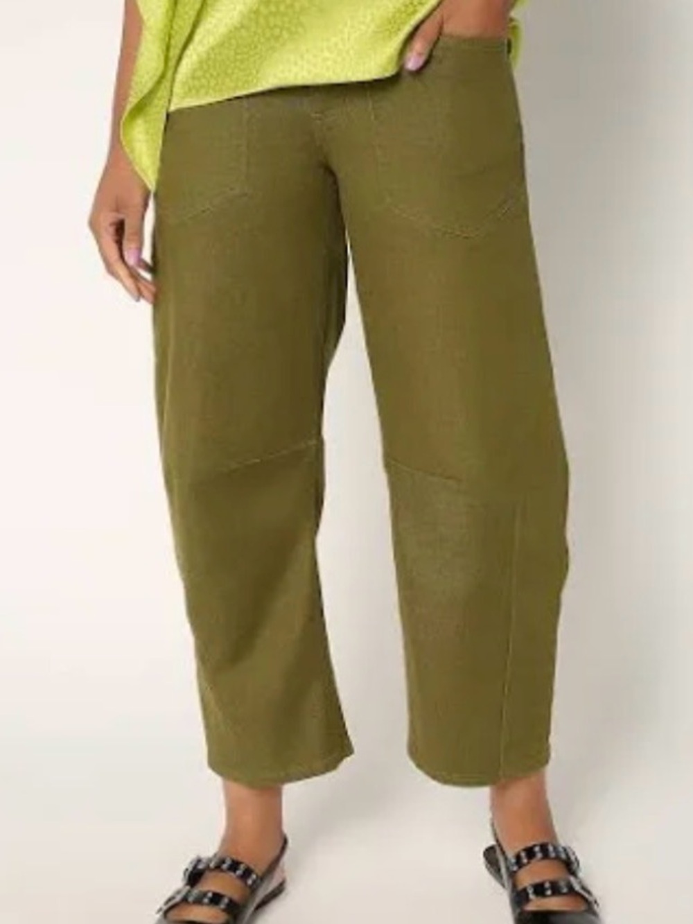 New Carla Rockmore Collection Barrel leg Jean- Color Loden size 10
